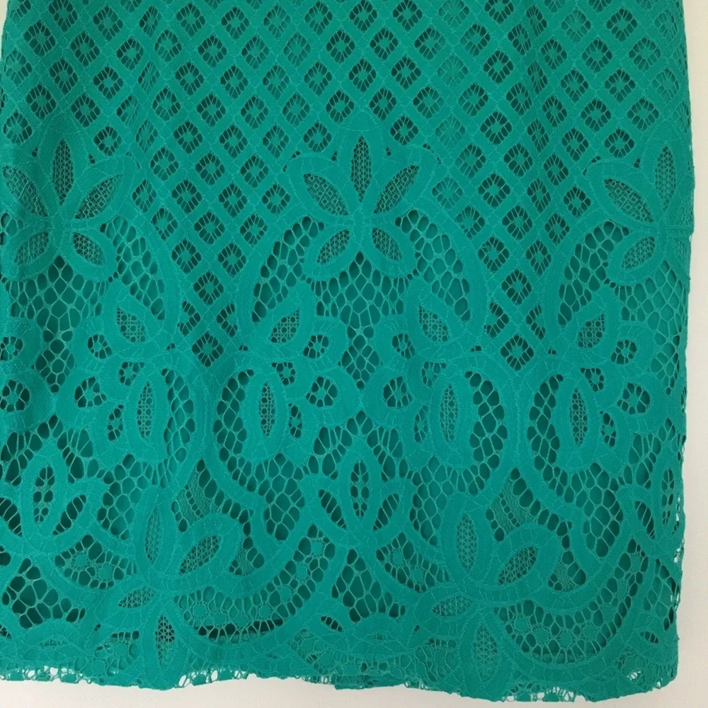 NWT Ann Taylor Loft teal lace pencil skirt 2P - Picture 2 of 6